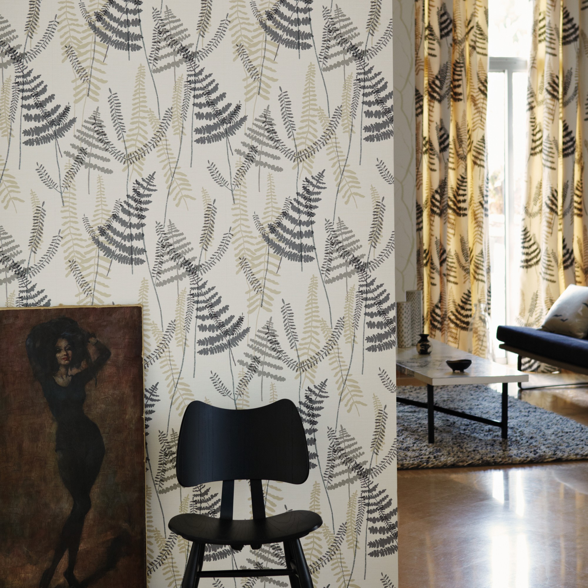 Athyrium Wallpaper 110212 By Scion In Chalk Pewter Biscuit